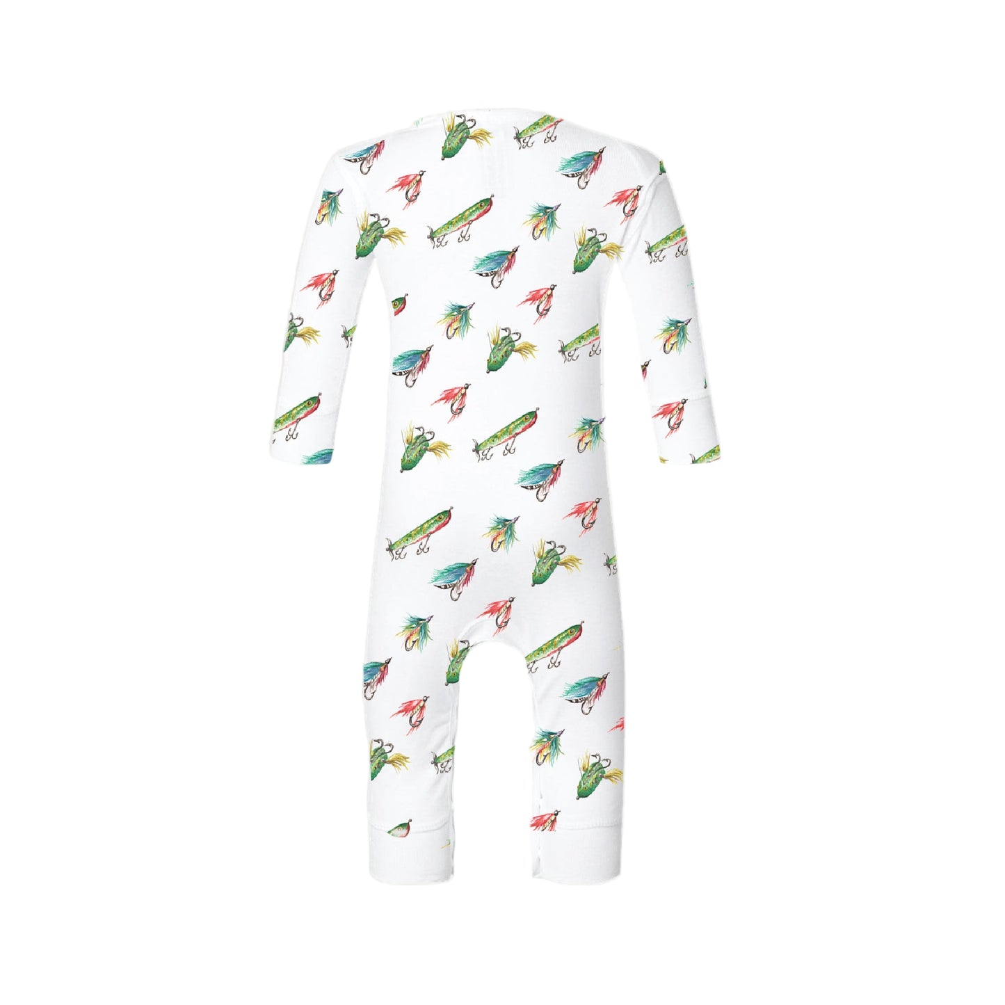 "Baby, Let's Fly Fish" Footless Long Sleeve Onesie