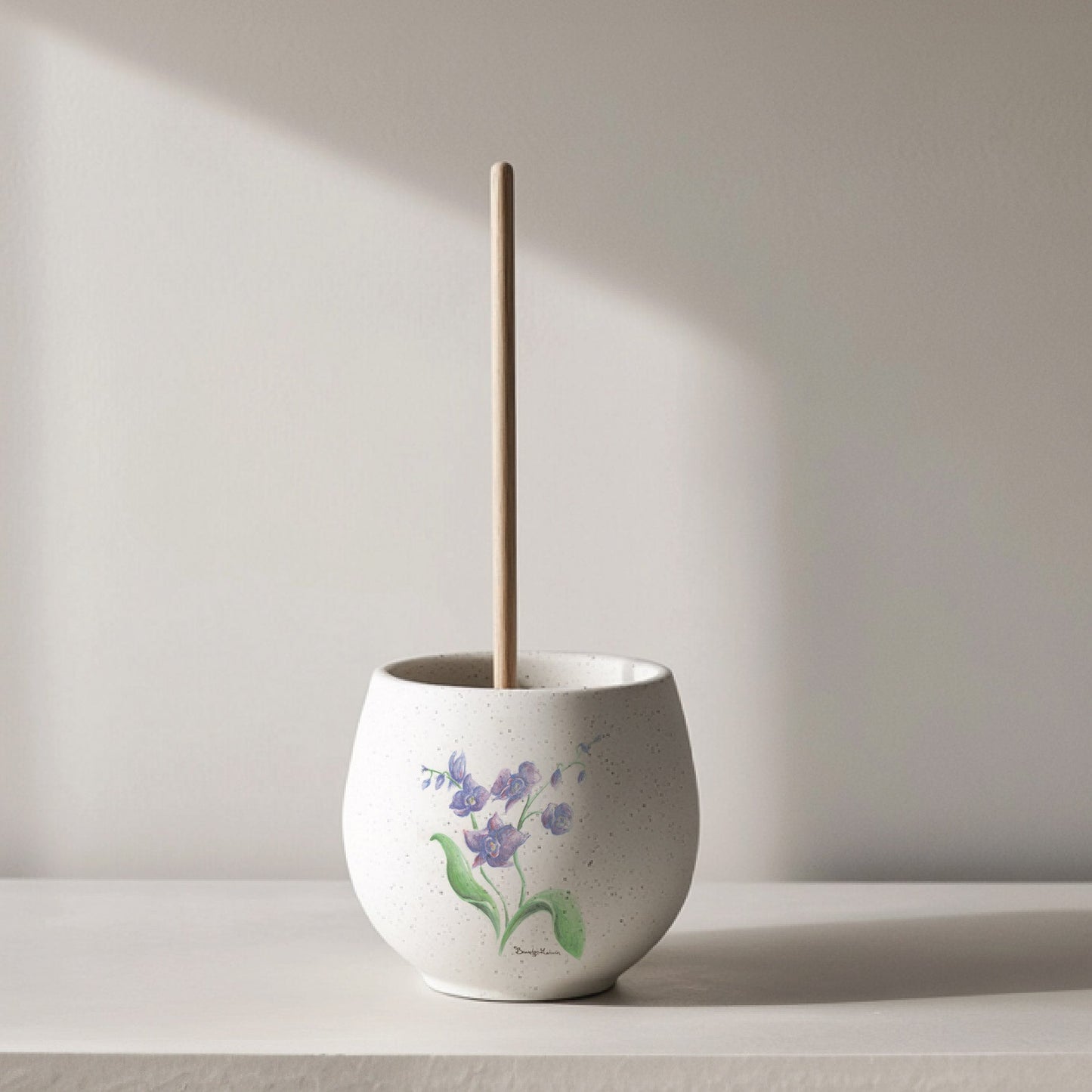 Orchid Ceramic Toilet Bowl Plunger Vessel