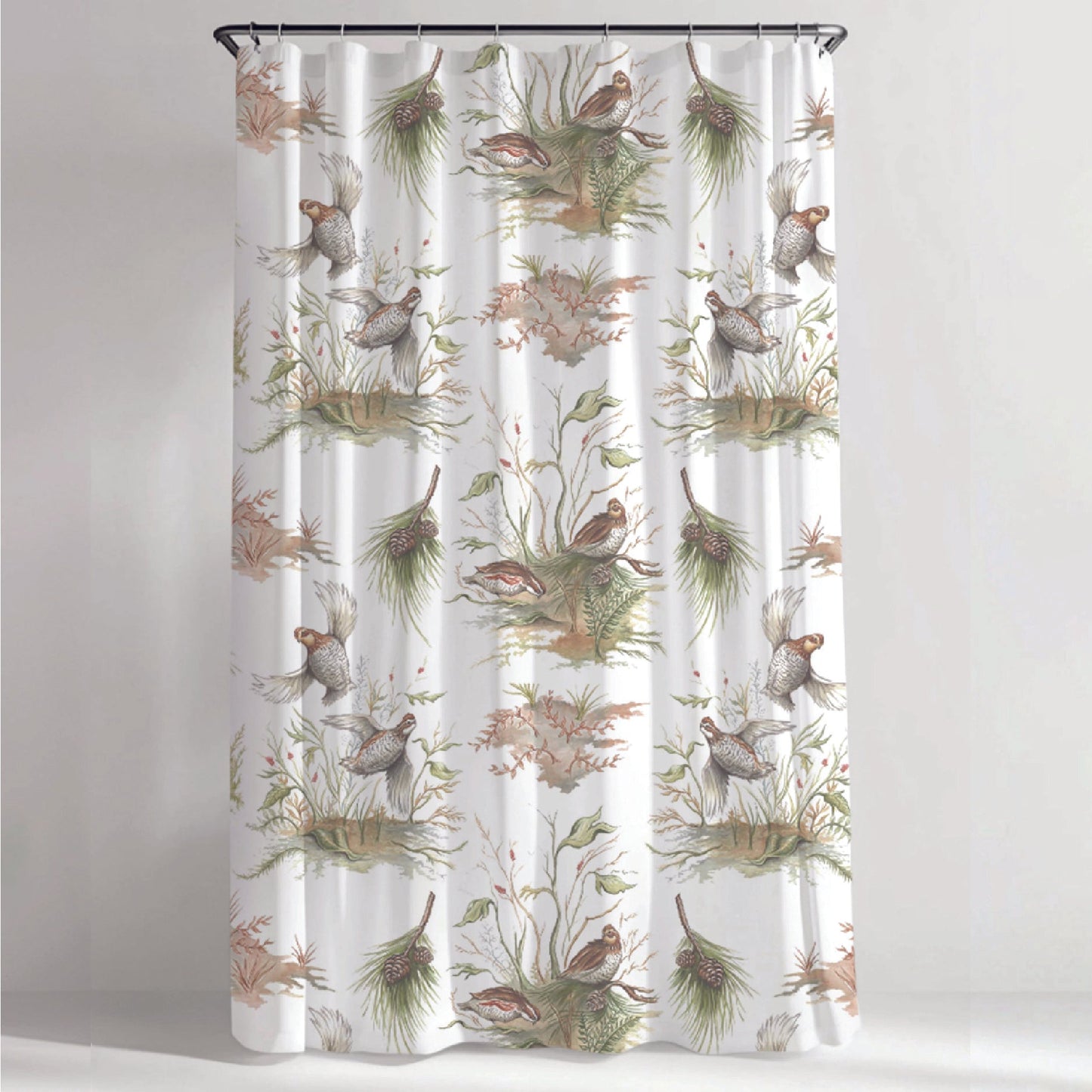Quail Cotton Shower Curtain