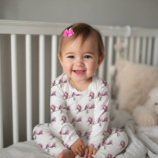 Floral Baby Footless Long Sleeve Onesie