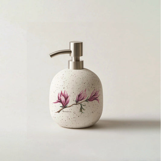 Floral Ceramic Soap Dispenser